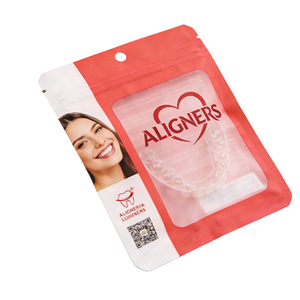 ซองใส่เครื่องมือจัดฟันแบบใส พิมพ์ลายตามสั่ง  พร้อมซิปแบบใช้ซ้ำได้  บรรจุภัณฑ์แบบแบน พิมพ์ดิจิทัล - Product Image 1
