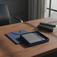 Agenda d'affaires personnalisé en cuir PU A5 avec logo gravé et coffret cadeau stylo fait main pour usage promotionnel
