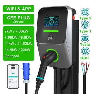 เครื่องชาร์จรถยนต์ไฟฟ้า AC Smart 7kw 22kW NACS GBT CCS1 CCS2 พร้อมตัวตั้งเวลา Smart OCPP IP65 สำหรับใช้ในบ้าน ผู้ผลิตจำหน่ายโดยตรง RFID LCD Type2 J1772 <span class=keywords><strong>DLB</strong></span> - Product Image 1