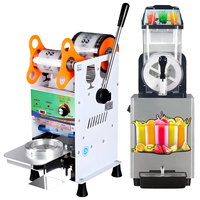 Scelleuse manuelle multi-tailles réglable pour bar à jus, machine polyvalente qui s'adapte à différents diamètres de gobelets