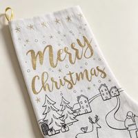 Sac fourre-tout en toile avec poignée, motif chaussette de Noël, impression numérique, graffiti, personnalisation couleur DIY