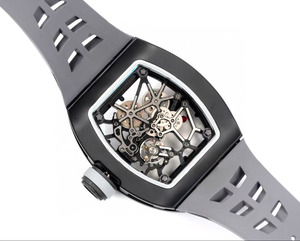 Wine Bar-shaped High-end 035 Black Ceramic Top-quality <b>Skeletonized</b> Waterproof Tourbillon <b>Automatic</b> Mechanical <b>Watch</b> for Men - Product Image 5