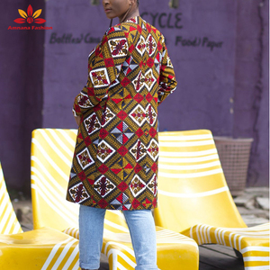 <span class=keywords><strong>Manteau</strong></span> Kimono <span class=keywords><strong>Femme</strong></span> Personnalisé en Tissu Africain Imprimé Ankara – Vestes Africaines en Coton Ciré 100% Coton - Product Image 3