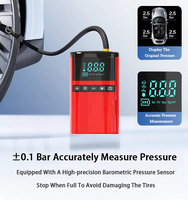 Compresseur de pneus de voiture en plastique 150 PSI, gonfleur portable avec affichage numérique, arrêt automatique, boîte à batterie, double cylindre, certifié CE