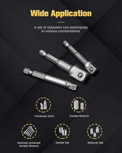 促销活动 钥匙型钻头套件 3 件套 梅花头适配器 1/4 六角柄转 1/4 3/81/2 方头钻头起子 - Product Image 4