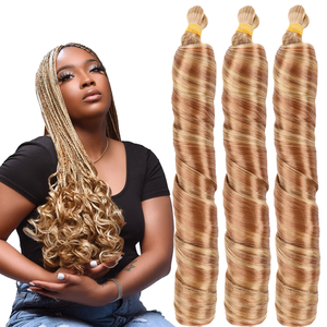 Venta caliente rizos franceses extensiones de cabello sintético <span class=keywords><strong>trenzas</strong></span> de ondas <span class=keywords><strong>sueltas</strong></span> ganchillo para <span class=keywords><strong>trenzas</strong></span> <span class=keywords><strong>africanas</strong></span> para mujeres - Product Image 2