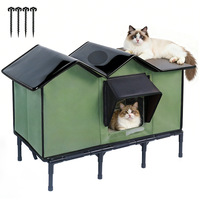 Ecologisch verantwoorde, waterdichte, geïsoleerde kattenhuisje, verhoogde dierenhut, winddicht, koudebestendig, vochtbestendig, beschutting voor zwerfkatten