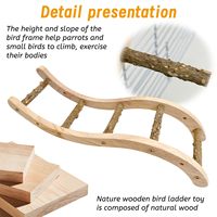 Accessoires pour animaux de compagnie en gros : Échelle en bois naturel pour oiseaux, Pont d'escalade pour perroquets, Supports d'exercice, Pont à grigner pour perruches