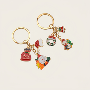 Portachiavi Serie Natalizia Cartoon Carino con Babbo Natale e Albero, Regalo di Capodanno per Amici e Famiglia - Product Image 6