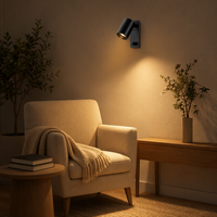 Lampu Dinding LED Emas Modern 5W, Dapat Diputar, Kepala Dapat Disesuaikan, Dapat Diredupkan, CRI Tinggi 95, Lampu Baca Kamar Mandi