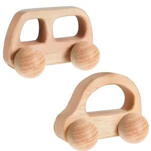 2 Pieces Wooden Cars Montessori Nursing Play Gym Unfinished wood cars Wooden Cars for Toddlers