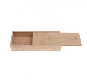 Portable Wooden Pencil Box Wood Brush Box with Sliding Lid Rectangle pine wood box