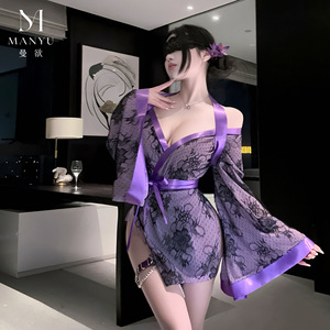 [The Villainess] Nouvelle lingerie violette de Man Yu, peignoir sexy en dentelle de style kimono à nouer - Tentant 9732 - Product Image 4