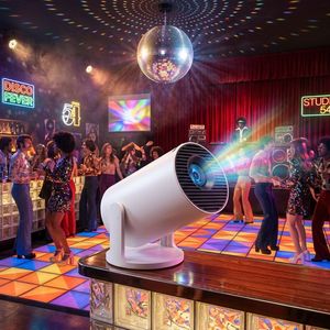 HY300 Pro+ Mini Smart <b>Projector</b> Android 14 <b>WiFi</b> 6 Native 720P Portable Home Theater <b>Projector</b> - Product Image 5