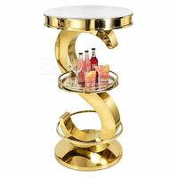 Nouvelle conception de table de bar pour événements de mariage, tabourets et tables de bar en acier inoxydable