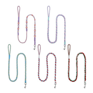 Guinzaglio per Cani in Stile Coreano, Lussuoso e Fatto a Mano, in Poliestere Intrecciato, Carino con Blocchi di Colore, Corda Resistente per Passeggiate Fai-da-Te - Product Image 2