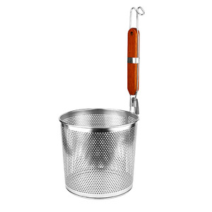 Stainless Steel Strainer Noodle Scoop Basket 12-20Cm Wooden Handle Durable Kitchen Filter For Hot Pot Vegetables - Product Image 5