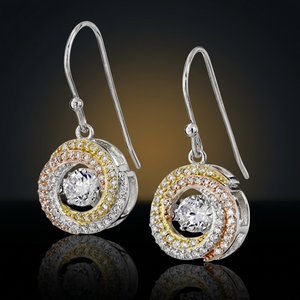 Pendientes Colgantes de Plata 925 Chapados en Oro con Diamantes de Imitación para Mujer, Ideales para Bodas, Fiestas y Regalos - Product Image 3