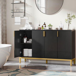 Armoire de rangement moderne, <span class=keywords><strong>console</strong></span> en <span class=keywords><strong>bois</strong></span>, buffet avec 4 portes, meuble d'entrée - Product Image 2