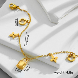 Nouveau Collier Trèfle à Quatre Feuilles de Style Coréen 2025 pour Femme en Acier Inoxydable avec Chaîne à Maillons, Plaqué Or, Bijoux Hypoallergéniques par <span class=keywords><strong>Mori</strong></span> - Product Image 3