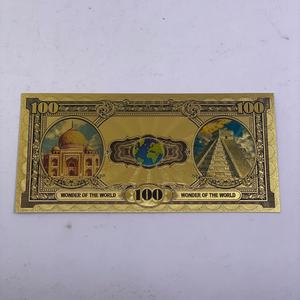 Billet <span class=keywords><strong>de</strong></span> <span class=keywords><strong>banque</strong></span> en PET plaqué or 100 dollars, étanche, sur le thème <span class=keywords><strong>des</strong></span> Sept Merveilles <span class=keywords><strong>du</strong></span> <span class=keywords><strong>Monde</strong></span>, pour collection, vente en gros - Product Image 3