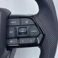 Volant de voiture en cuir noir intégral avec vibration chauffante personnalisée pour Toyota Corolla LC300 Hilux N70 Fortuner Land Cruiser GR
