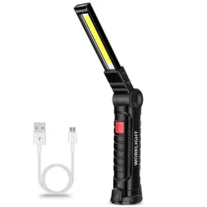 WARSUN Outdoor W52 500Lm ABS Multi-usages portable COB Pliable IP45 magnétique 2200mAH Rechargeable Work Light Avec Side Light