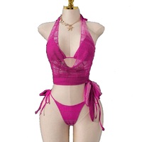 Badpakset met op maat gemaakt logo, driedelig, voor merken OEM/ODM private label dames zwemkleding met uw ontwerp, minimale bestelhoeveelheid 50 stuks