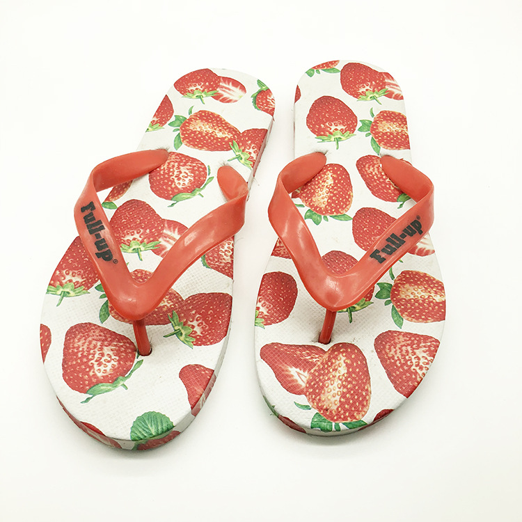 Women's Slippers with Strawberry Pattern Filp Flops Shoes Beach flipflops wedding Slippers Women Sandals