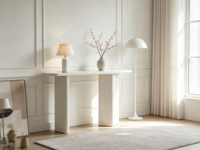 Nouvelle Table Console 2026 à Succès Commercial avec Pieds Effet Tambour – Table Longue d'Entrée ou Murale pour Maison ou Appartement