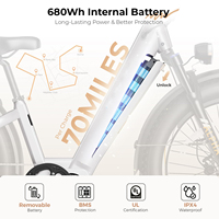 Bicicleta Eléctrica de Montaña para Adultos, Motor Trasero de 1500W, 70km/h, Bicicleta Eléctrica para Nieve y Ciudad con Batería de Litio de 680Wh