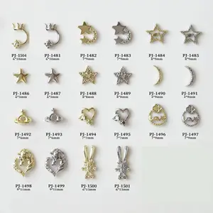Gold Metal Nail Charm Wholesale Studs 3D Nail Art Decoration Jewelry Assortment for Personal Acrylic Nails