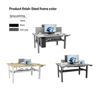 Bureau double électrique réglable en hauteur avec moteur intégré, bureau électrique réglable en hauteur personnalisable
