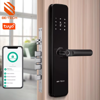 Serrure de porte numérique électronique intelligente Tuya Smart WiFi avec empreinte digitale et mot de passe, noire, pour la sécurité de la maison intelligente