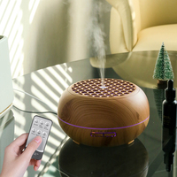 Kinscoter – humidificateur d'air électrique à distance en bois élégant, diffuseur d'huiles essentielles d'arôme de couleur à 7 Led