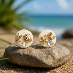 Pendientes de Moda con Diseño de Estrella de Mar, Acero Inoxidable 316L, Baño de Oro PVD, Resistentes y Sostenibles - Product Image 3