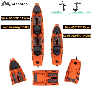 Kayak Modular de Pesca de 10 pies/14 pies, 3-<span class=keywords><strong>2</strong></span> Secciones, HDPE, Sit-On-Top, para <span class=keywords><strong>2</strong></span> Personas/1 Persona, para Lagos, Ríos, Surf, con Motor Eléctrico - Product Image 1