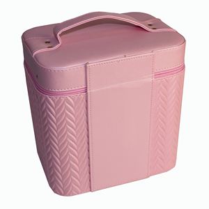 Sac de <span class=keywords><strong>maquillage</strong></span> de haute qualité pour femmes, boîte fourre-tout rose rigide de voyage, trousse de toilette bon marché en cuir PU, boîte à cosmétiques, nouvelle collection - Product Image 2