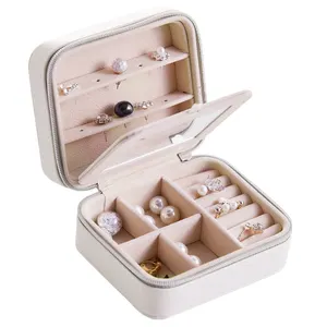 Boîte à bijoux portable de voyage créatif Boîte de réception de bijoux pour boucles d'oreilles avec étui à bijoux à fermeture éclair