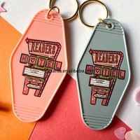 Gzsanta Souvenir Ramah Lingkungan Bertema Bunga Cetak UV Bahan Plastik Promosi Gantungan Kunci Kamar Motel Hotel Retro Vintage