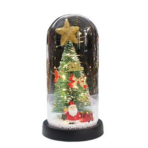 Ornements d'arbre de noël veilleuse bureau créatif cadeaux de noël couverture en verre en <span class=keywords><strong>bois</strong></span> lueur Mini ornements de noël noël LED - Product Image 1