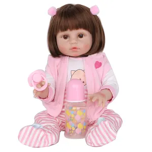 48 m moda recém-nascido bonito bebês boneca, macio, silicone cheio, renascido, bonecas para meninas, princesa, criança