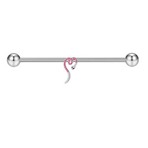 14 г Хирургическая сталь Промышленные Ухо эшафот штанги из нержавеющей стали, спираль бар ювелирные изделия тела пирсинг уха серьги - Product Image 3