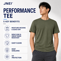 T-shirt de performance JNEI résistant aux traces de sueur, séchage rapide, évacuation de l'humidité, idéal pour l'entraînement, les trajets quotidiens et les températures chaudes