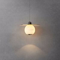 Lampe suspendue en albâtre naturel de designer, luminaire suspendu de luxe espagnol pour chambre à coucher, chevet et entrée