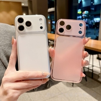 Coque de téléphone portable en TPU mat antichoc pour iPhone 17 Air 16 15 14, avec dos transparent et film protecteur d'appareil photo