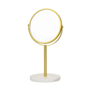 <span class=keywords><strong>Miroir</strong></span> de table de beauté <span class=keywords><strong>sur</strong></span> <span class=keywords><strong>pied</strong></span> haut avec cadre métallique rond personnalisable et base en marbre - Product Image 6