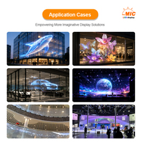 Mur vidéo LED holographique transparent à haute transmission lumineuse pour vitrine de hall d'hôtel, affichage publicitaire de marques de luxe