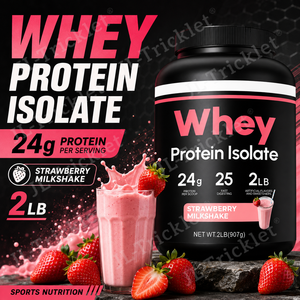 Proteine Isolate del Siero di Latte al Gusto Fragola 24g Proteine Post Allenamento Nutrizione Sportiva OEM Private Label Produttore all'Ingrosso - Product Image 1