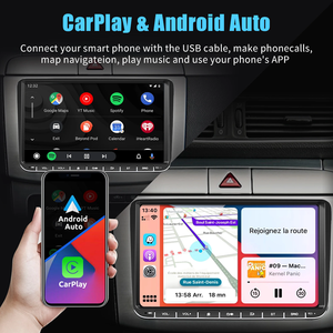 Nouveauté Lecteur multimédia vidéo portable pour voiture 9 pouces MP5, Carplay sans fil, Android Auto pour Volkswagen VW Canbus, GPS intégré - Product Image 5